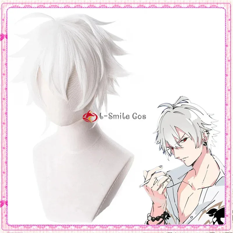 Aohitsugi Samatoki Cosplay Wig Drb Hypnosismic Cosplay Anime Short White Hair H…