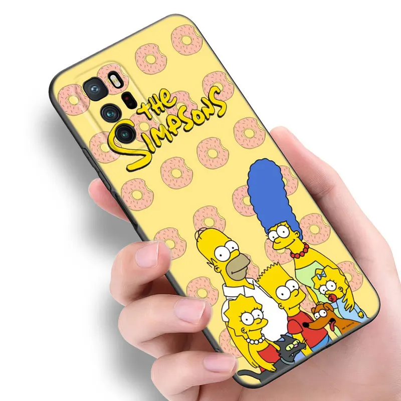 Homer S-Simpsons-Boy Black Silicone Phone Case For Xiaomi POCO X3 X4 NFC F3 F4 GT F5 M3 M4 M6 X5 X6 Pro 5G C55 C65 M5