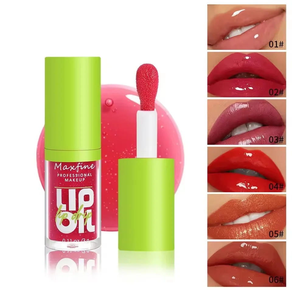 6 Colors Lip Gloss Waterproof Long-term Moisturizing luminous Oil Transparent Liquid Lip Gloss Makeup Non-stick Cup Cosmetics