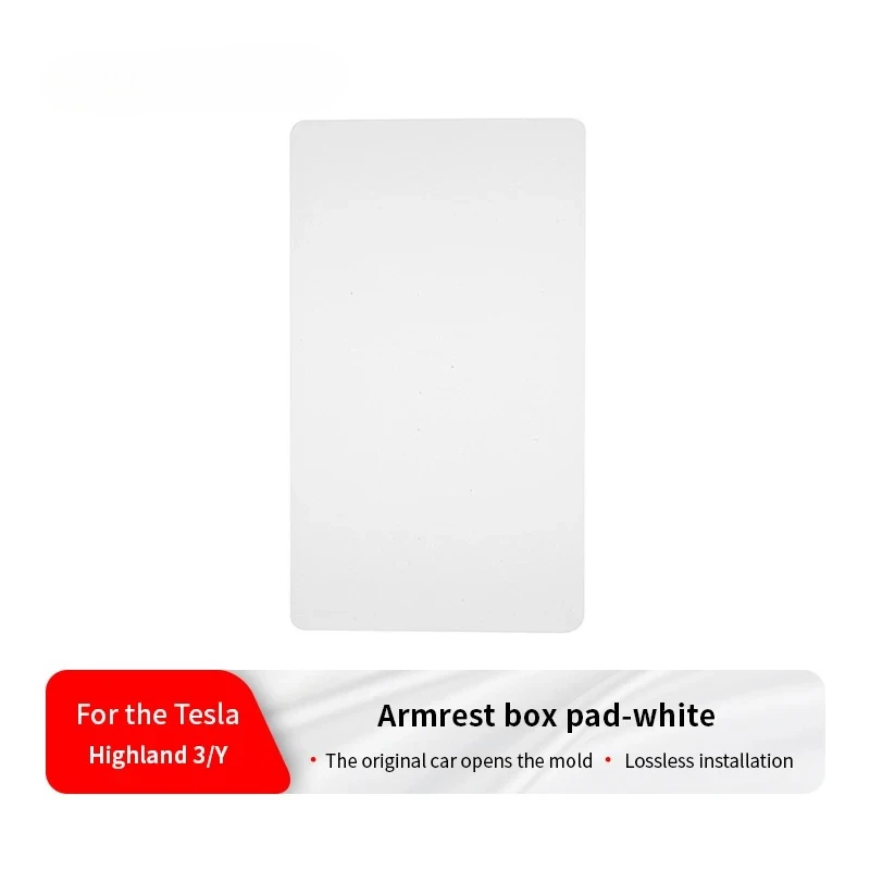 Fits Tesla's updated Model 3Y armrest box pad, protective cover, central anti slip cover,suede white