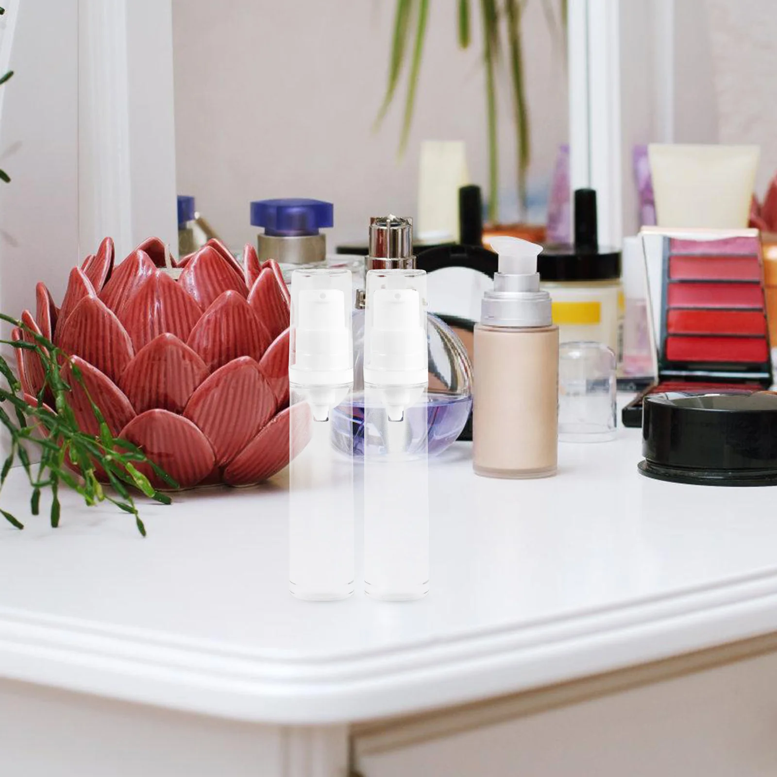 8개입 여행용 미니 에어리스 로션 펌프 병 리필 가능한 진공 용기 크림 파운데이션 메이크업 액체 디스펜서 소형 사이즈