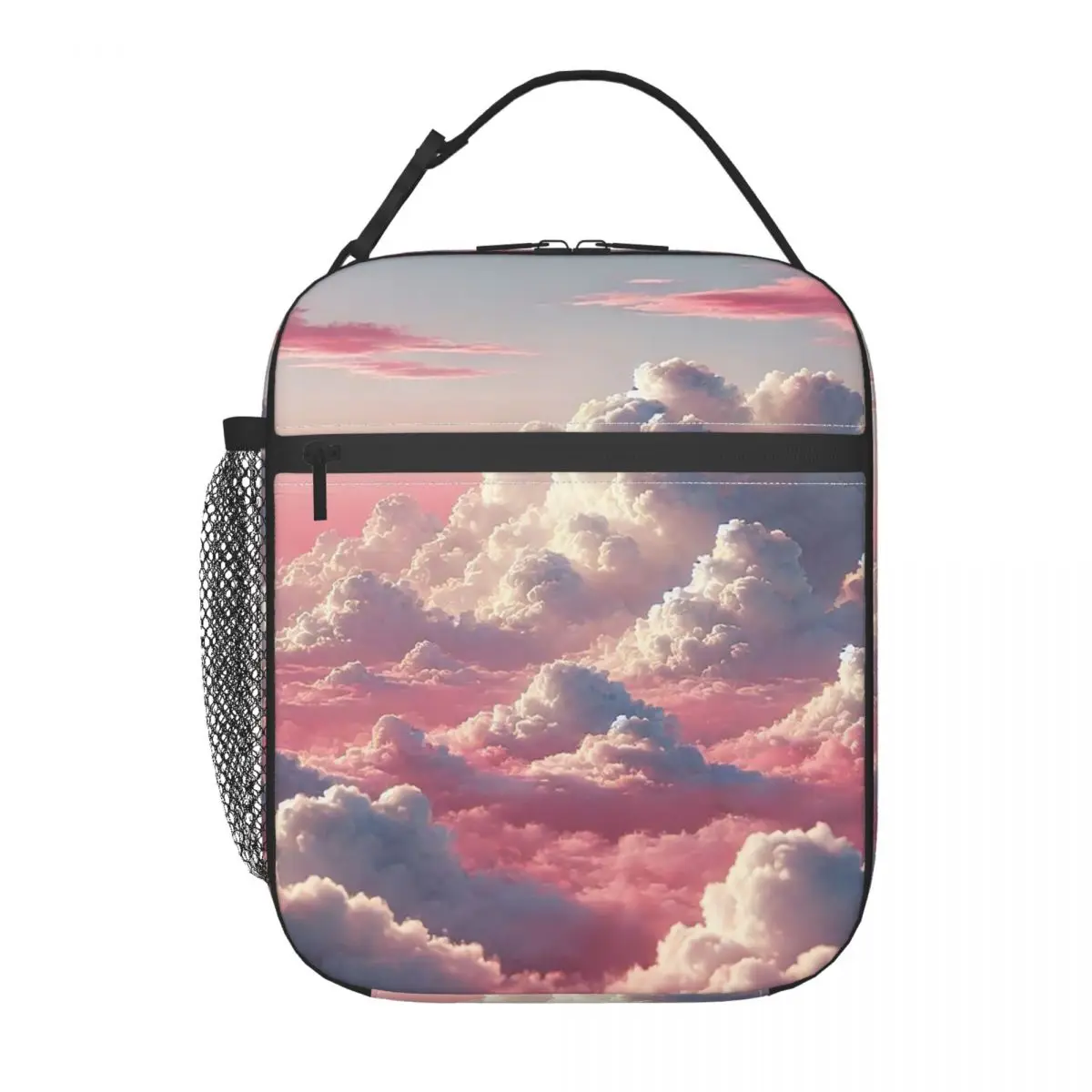 

Термосумка для обедов Pink Clouds Sky Large Sunset Glow для женщин и детей, портативная сумка-холодильник для еды, термосумка-тоут