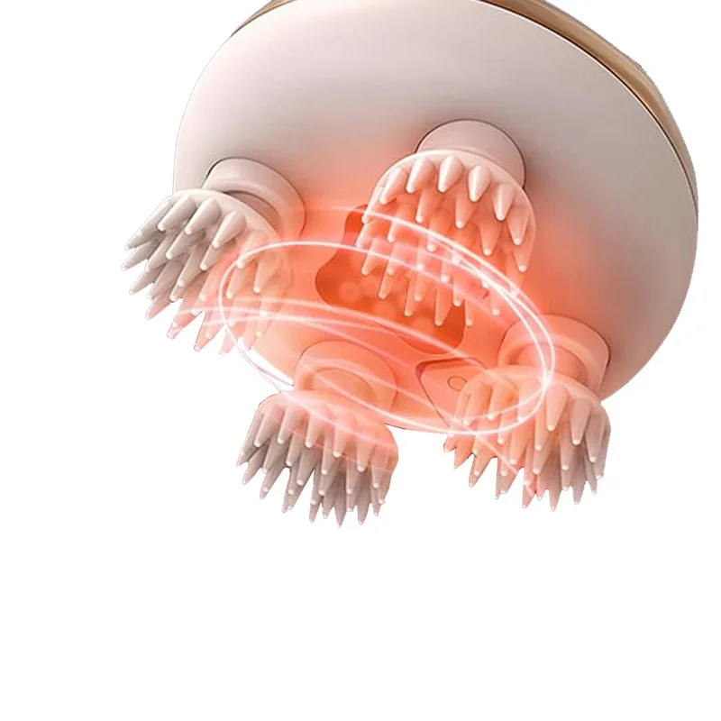 "مدلك فروة الرأس مقاوم للماء مع 8 عقد عجن - علاج بالضوء الأحمر للعناية بالشعر وتخفيف الضغط لنوم أفضل" #2