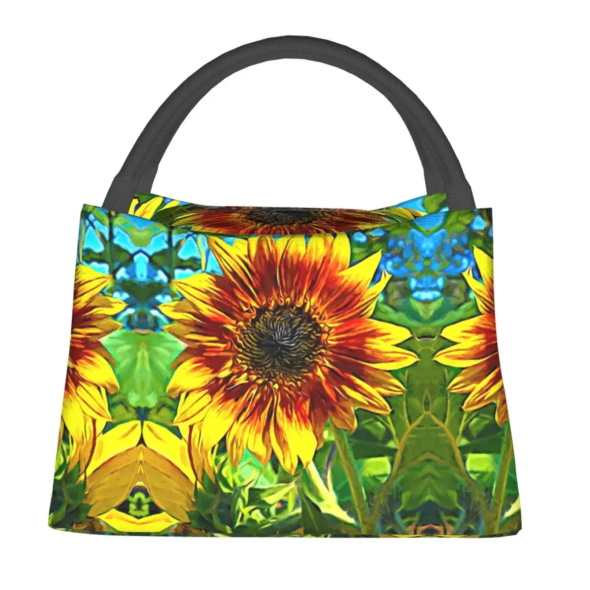 

Floral Oil Painting Lunch Bag Sunflower Travel Lunch Box For Men Casual Custom Thermal Lunch Bags Waterproof Cooler Bag