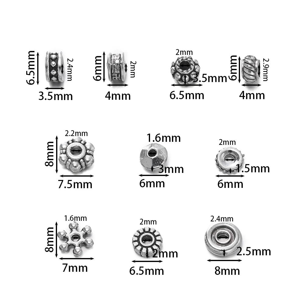 50pcs/lot Metal Big Hole Spacer Beads For Jewelry Making Snowflake Loose Bead For DIY Bracelet Jewelry Making Supplies