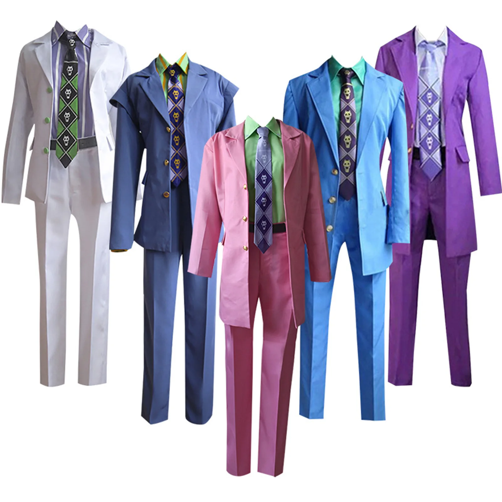 

JoJo Bizarre Adventure for Kira Yoshikage Cosplay Costume White Pink Blue Outfits Halloween Carnival Suit