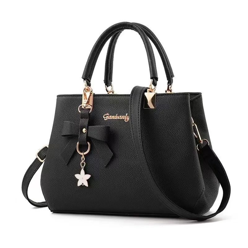 

Annual New Shoulder Bag Women's Retro Bow Star Pendant Handbag Casual Women's Leather Large Capacity Bag bolsos de mujer bolsa