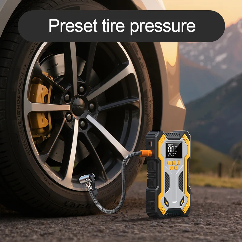 12V Inflator All-in-One Jump Starter Cross-Border Emergency Power Supply with Air Compressor ABS Material Car Use
