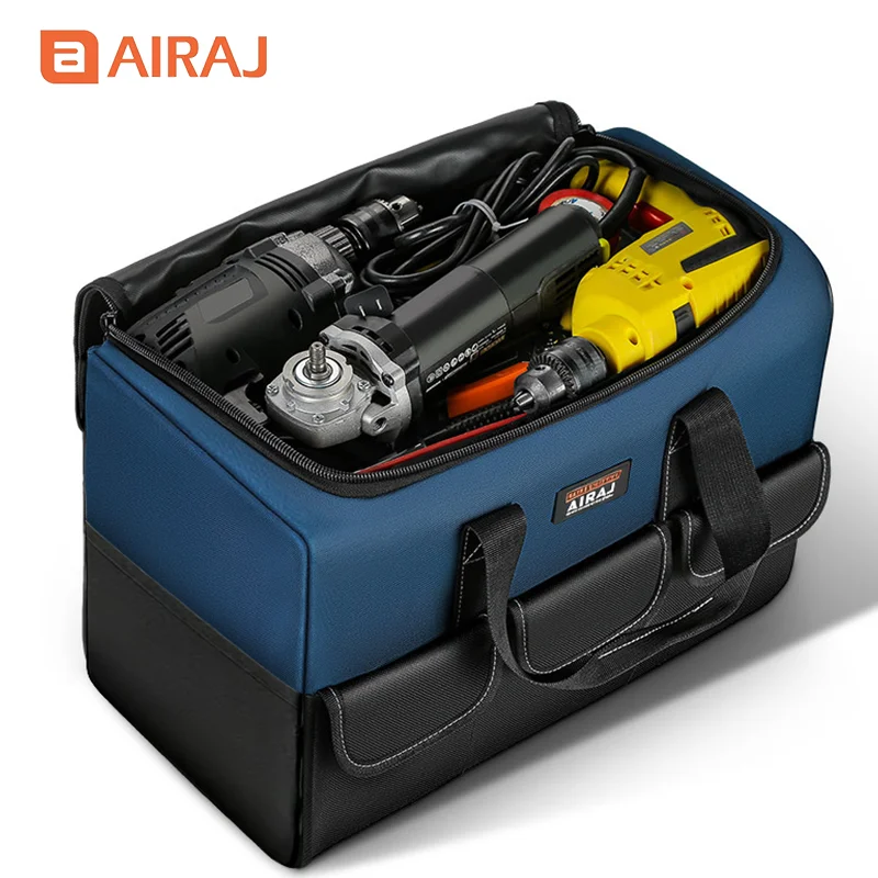 AIRAJ Wide-mouth Large-capacity Tool bag 13/14/17 inches Electric Hammer and Drill Storage Bag, Electrician's Tool bags