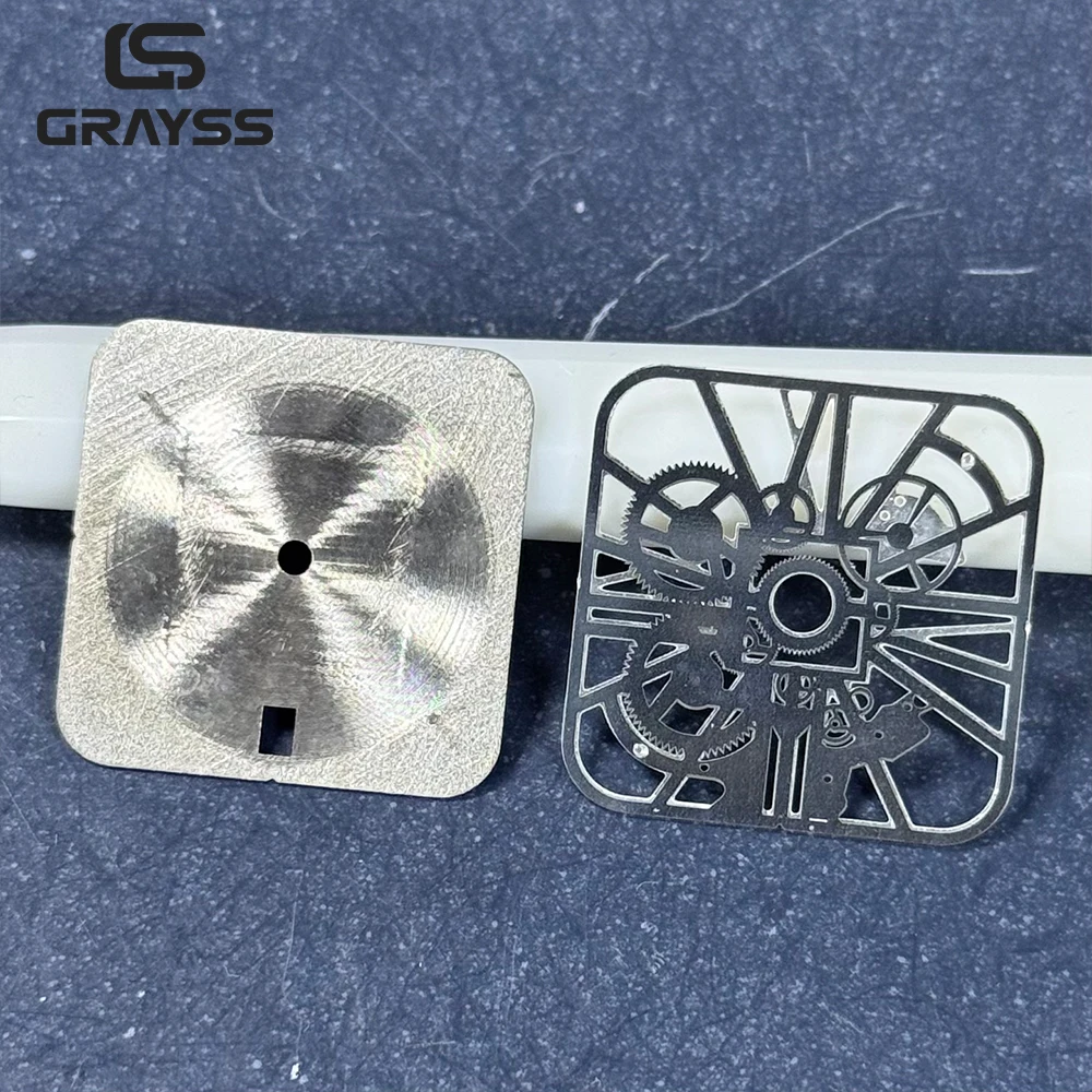 قرص مربع موديل هيكل عظمي قرص ميكانيكي قرص روماني قرص سانتوس NH35 NH70 ساعة يد تعمل بالحركة أدوات إصلاح الملحقات