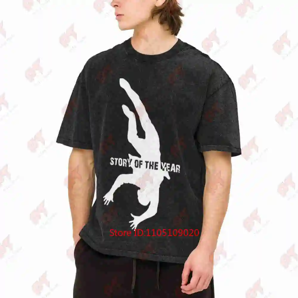 Story Of The Year Guy Falling Post Hardcore Emo Band Vintage Washed Tee Pure Cotton T-Shirt