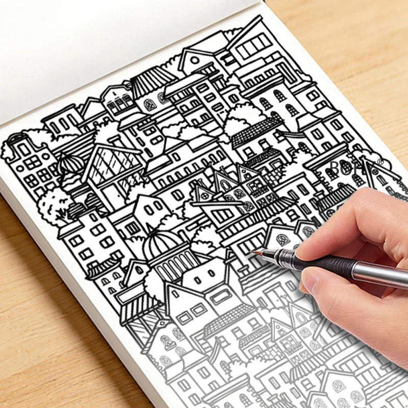 1 Fun Adult Graffiti Sketching and Coloring Album, 24 Pages, Suitable for Adults To Decompress, Teenagers To Practice Painting