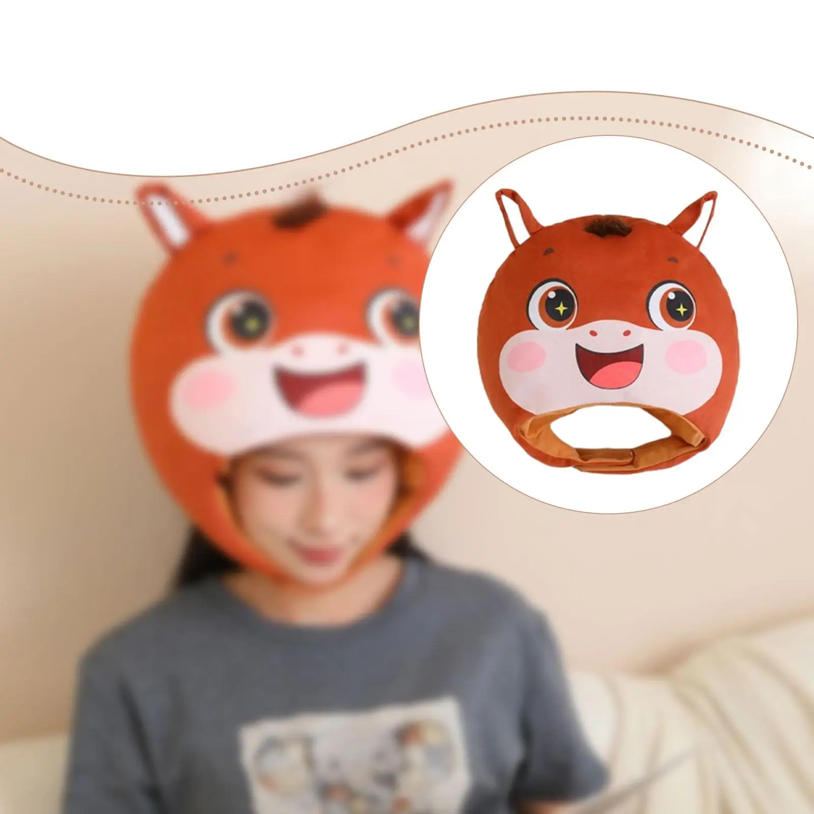 

Плюшевая шляпа с изображением лошади, теплый реквизит для фотосессии, нарядный головной убор для выступления на сцене