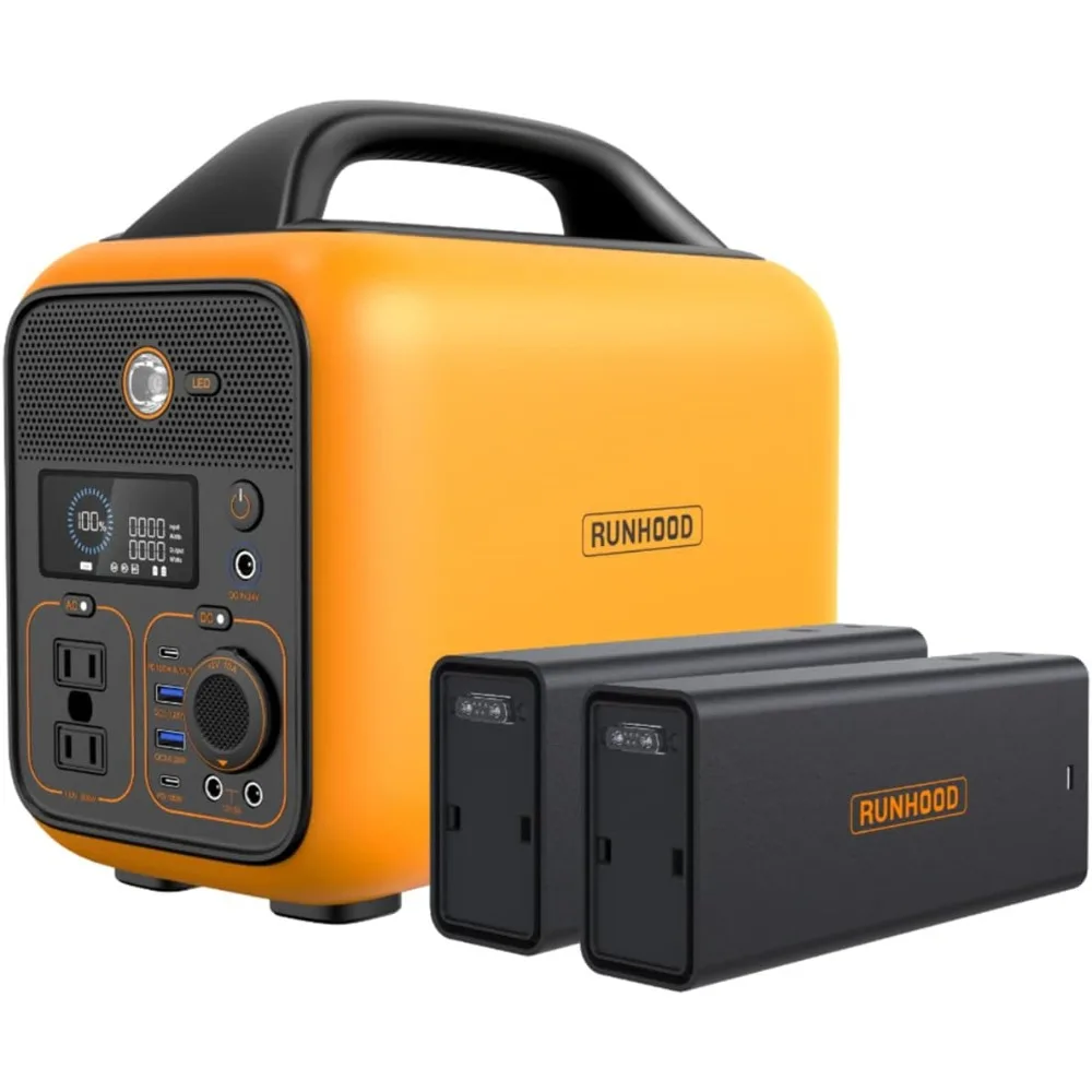 Portable Power Station Rallye 600, 648Wh Hot Swappable&Replacebale Battery, Full Power in Seconds, Modular Solar Generator