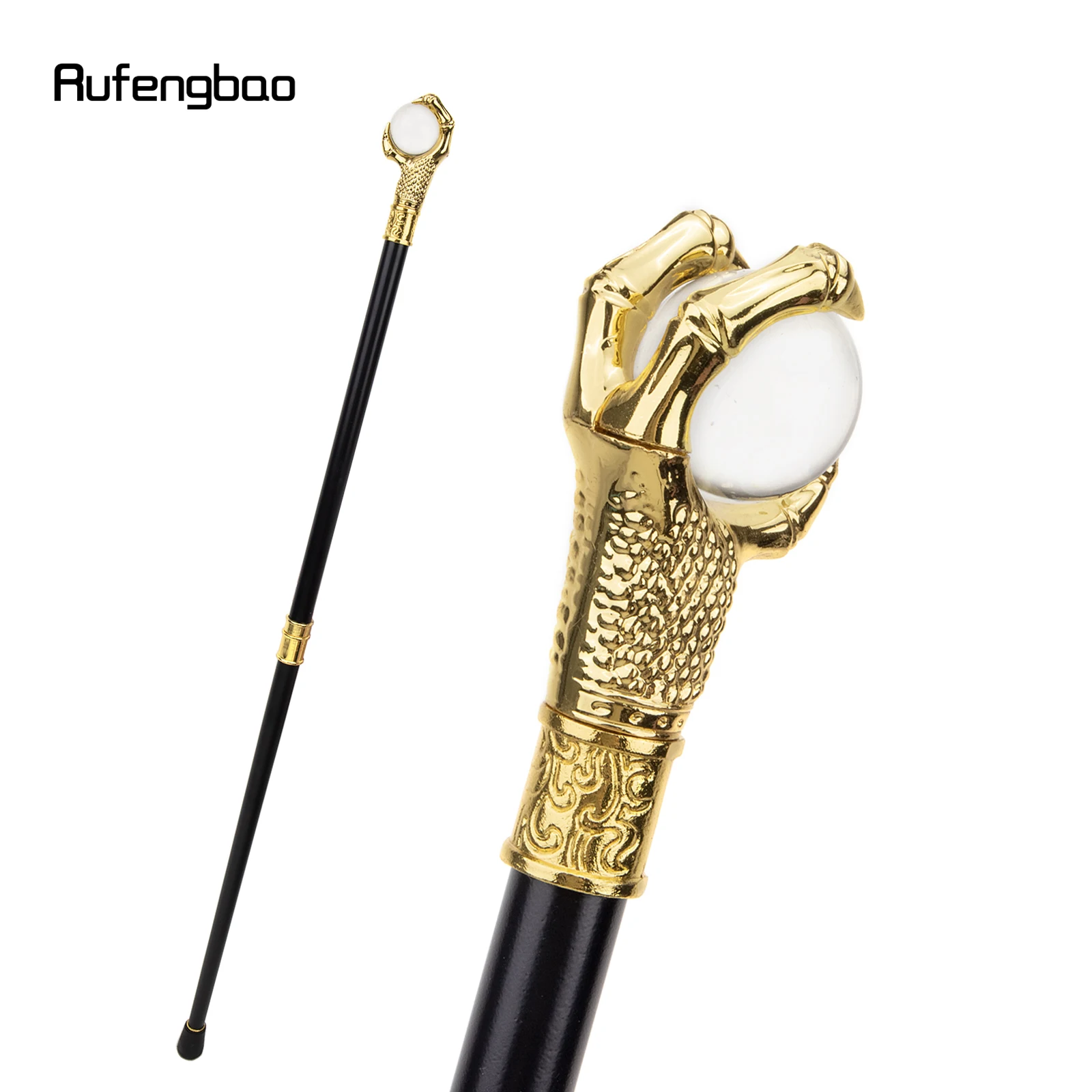 Goldenen Drachen Klaue Erfassen Glas Ball Walking Cane Mode Dekorative Spazierstock Gentleman Elegant Cosplay Knob Crosier 93cm