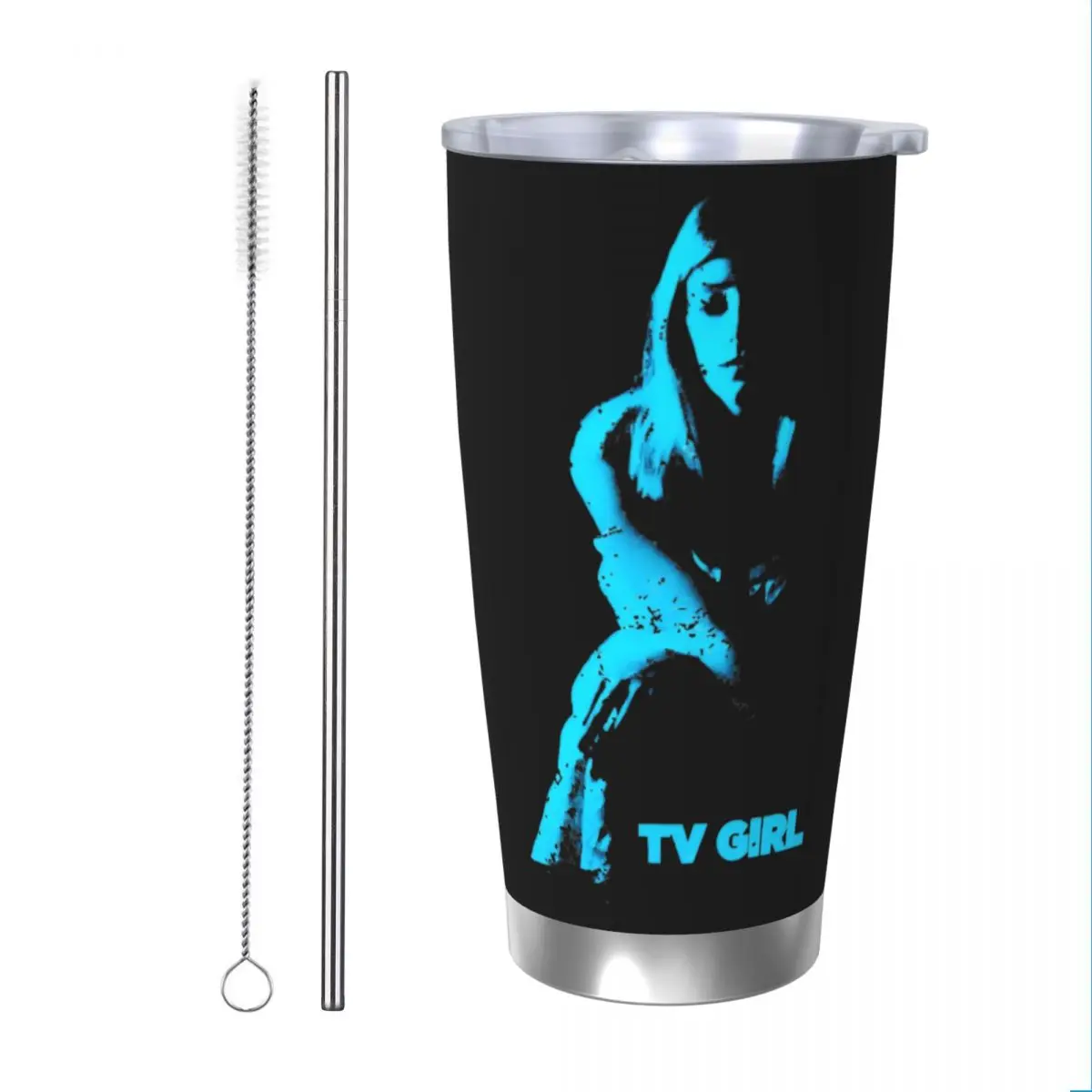 Funny TV Girl Movie Insulated Tumbler with Lid Stainless Steel Thermal Mug Double Wall Thermos Bottle Cup, 20oz