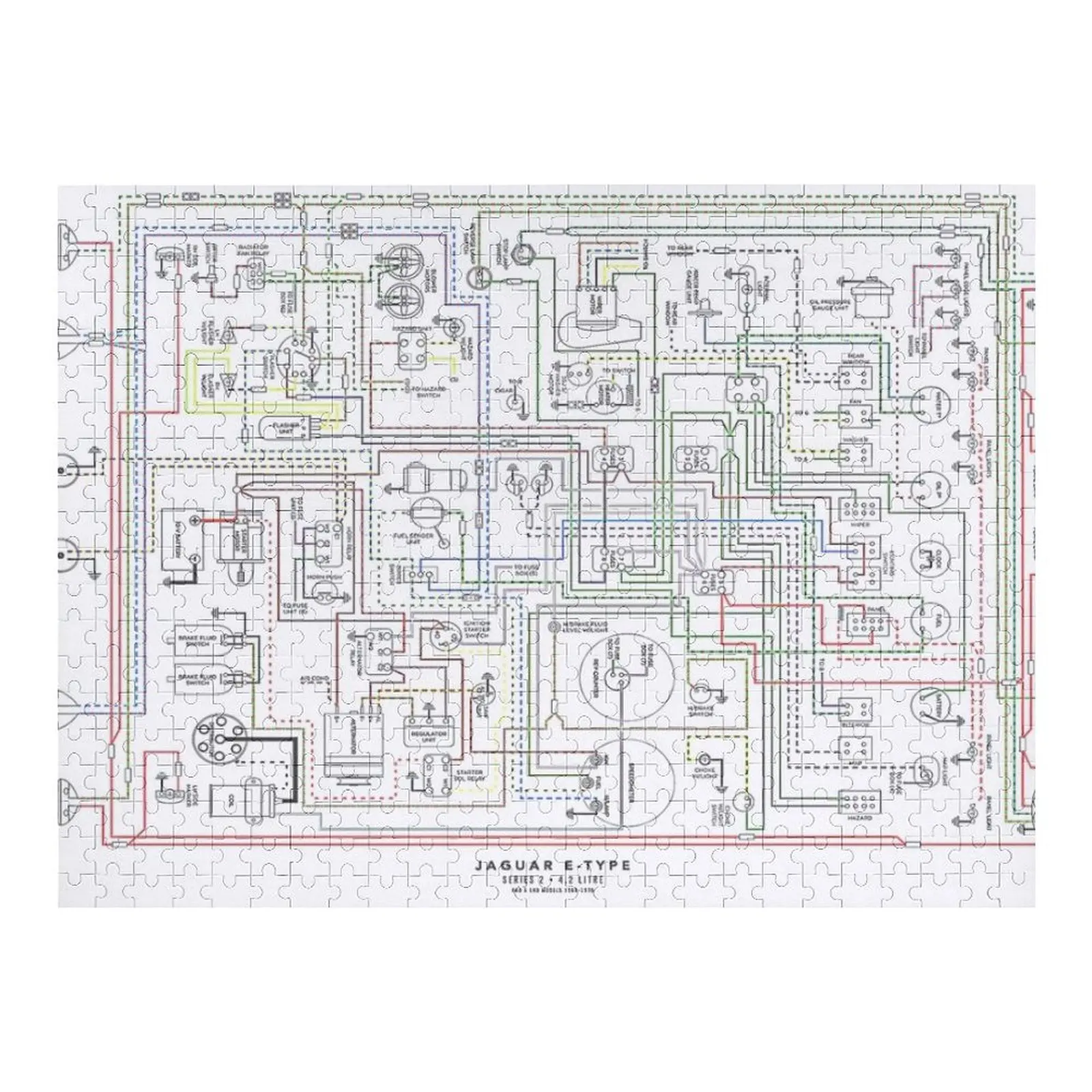 

E Type Jag, Wiring Diagram. Jigsaw Puzzle Personalized Baby Object For Children Puzzle
