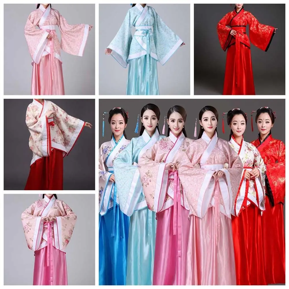 Stage Costumes Chinese Hanfu Skirt Performance Cosplay Dress Flower Embroidery Chinese Ancient Dress Oriental Fairy Princess