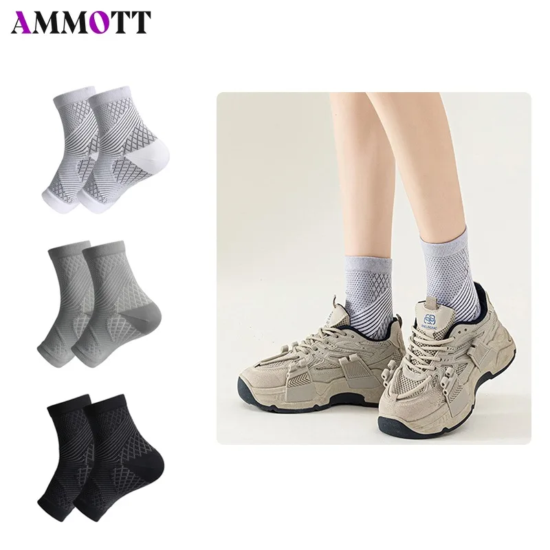 

1pair Ankle Compression Sleeve Support Brace Socks for Sports Running Basketball Football Volleyball Foot Support for Women&Men