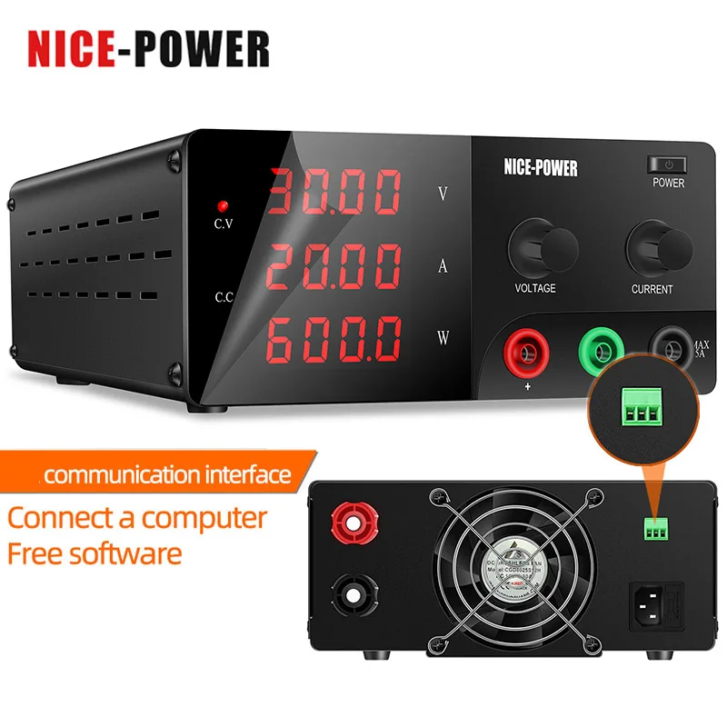 Fonte de Alimentação Programável 30v 30a 60v 100v 110v 120v 200v 5a Rs485 para Armazenamento de Dados e Baterias de Carregamento