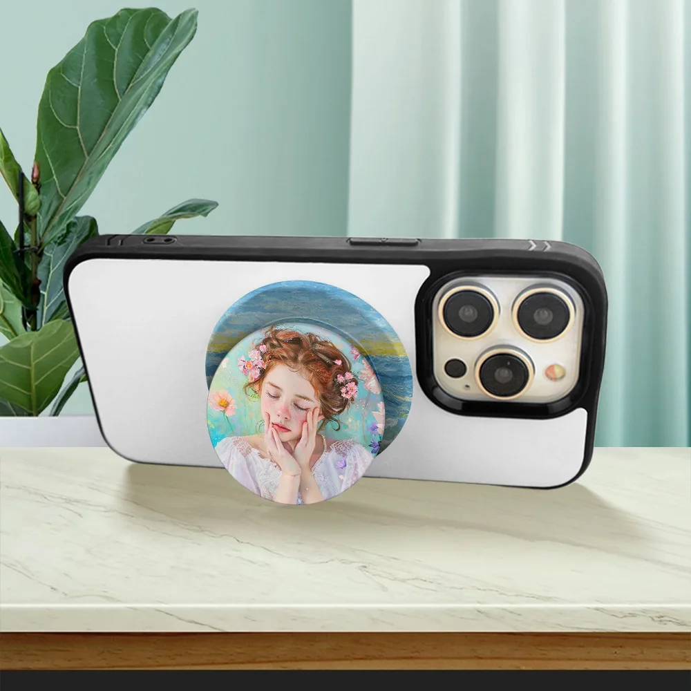 50pcs/lot Thermal sublimation 3D Flynn magnetic airbag phone stand smooth matte thermal transfer Sublimation blank materials