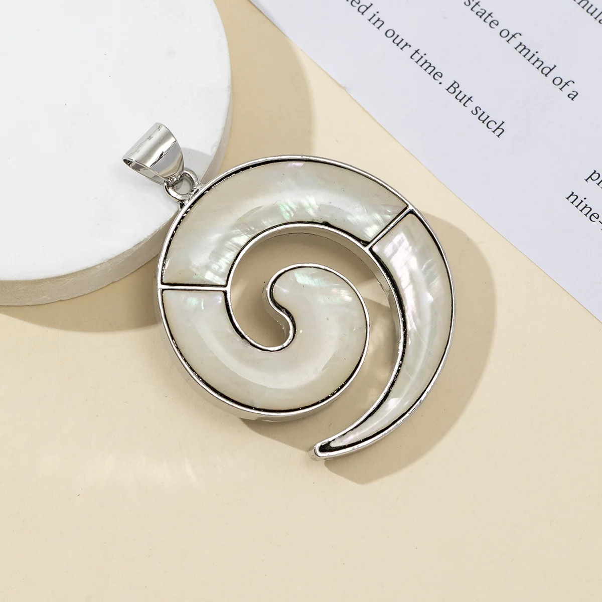 Natural Abalone Shell Pendants Spiritual Healing Round Shell Charms for Jewelry Making Diy Necklace Earring Accessories