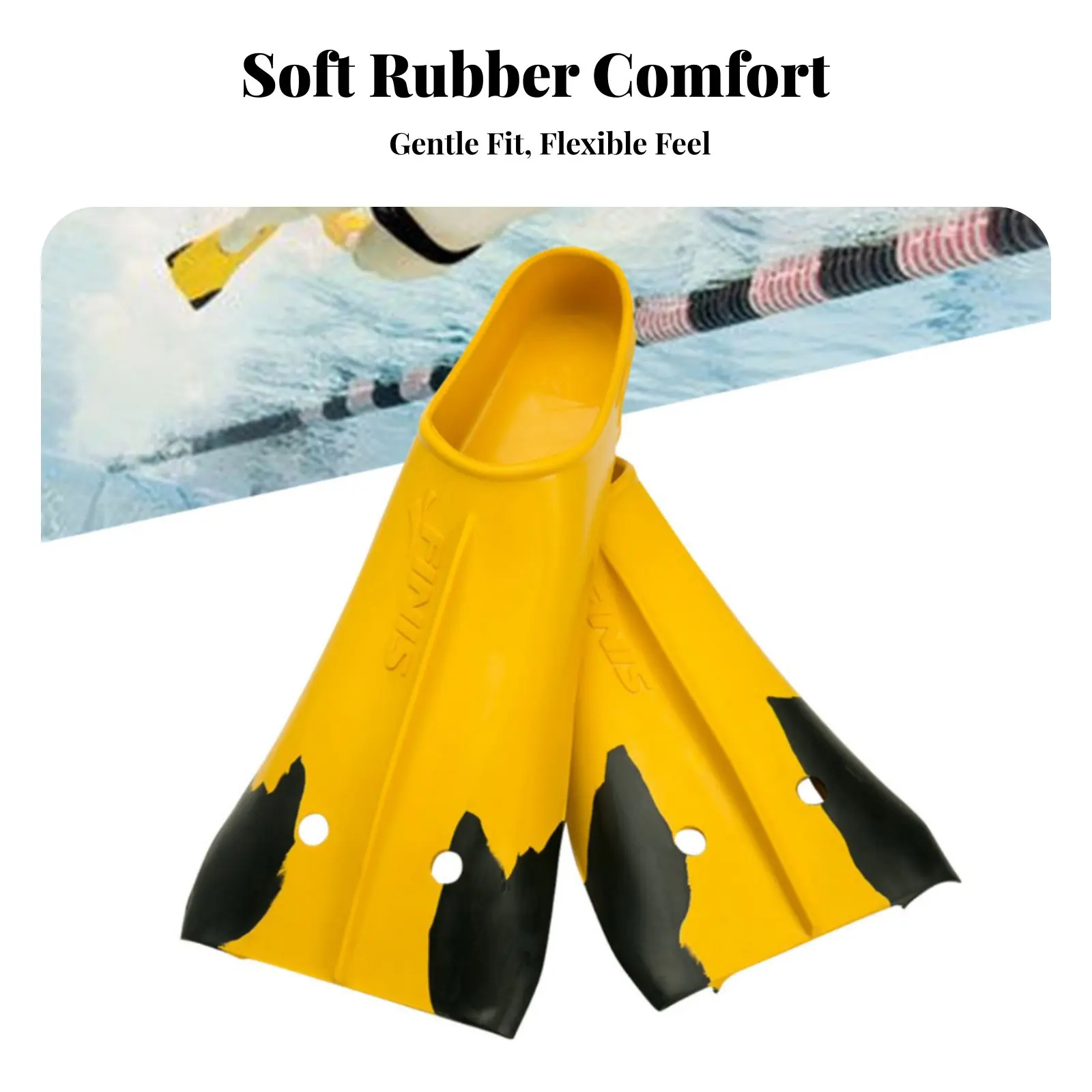 

Короткие плавательные ласты, профессиональные тренировочные ласты, детские, из мягкого натурального каучука, двойные.