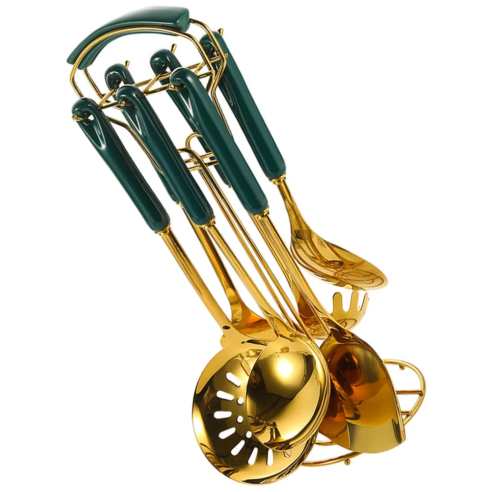 

1 комплект, набор кухонной утвари из нержавеющей стали, длинные термостойкие кухонные инструменты, антипригарная посуда для сковороды, кухонные принадлежности из нержавеющей стали