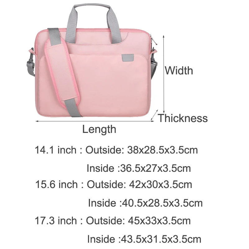 Laptop Briefcase Notebook Bag W,Shoulder Strap 15.6 16 17.3 Inch For Macbook Pro 14 Case Dell Xiaomi 15 Lenovo Legion Chromebook