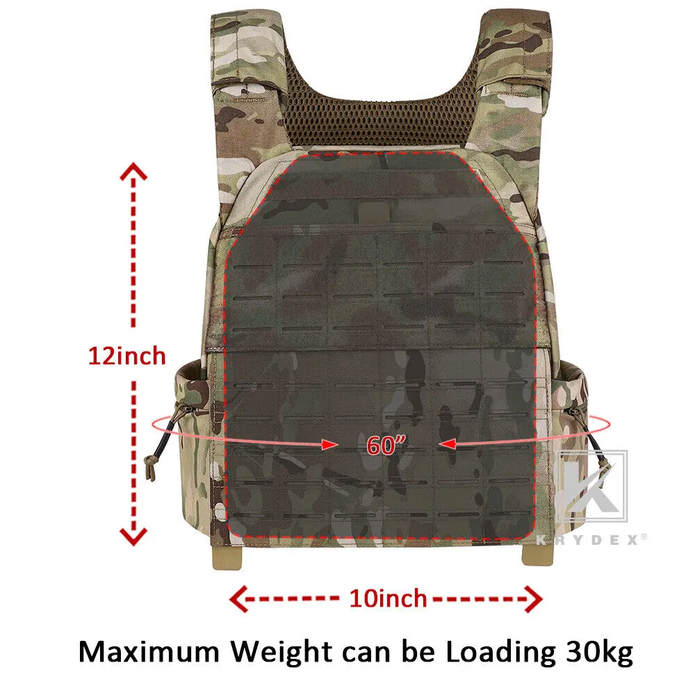 KRYDEX Laser MOLLE Tactical 30KG Trainer Training Weighted Men Vest Plate Carrier For Outdoor Hunting Combat Protective Vest