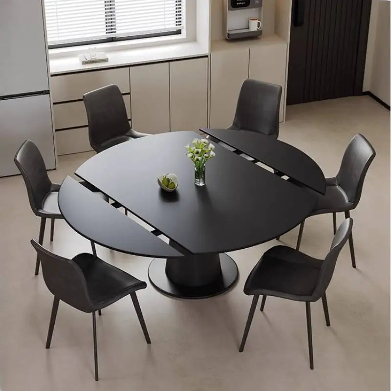 

Party Event Round Dining Tables Design Japanese Black Kitchen Dining Table Modern Luxury Nordic Mesas De Salon Comedor Furniture