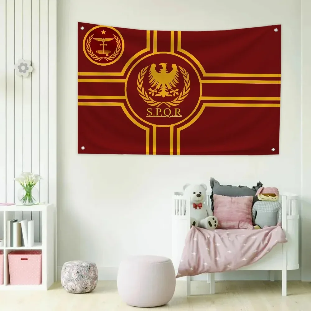 حديقة العلم غرفة المرآب الديكور شنقا العلم نسيج الجدار الديكور نسيج الإمبراطورية الرومانية القديمة غرفة نوم أثاث المنزل في الهواء الطلق