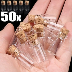 Mini Clear Glass Bottles with Cork Stopper Empty Message Bottles Spice Bottle DIY Wishing Drifting Bottle Party Decor Favors