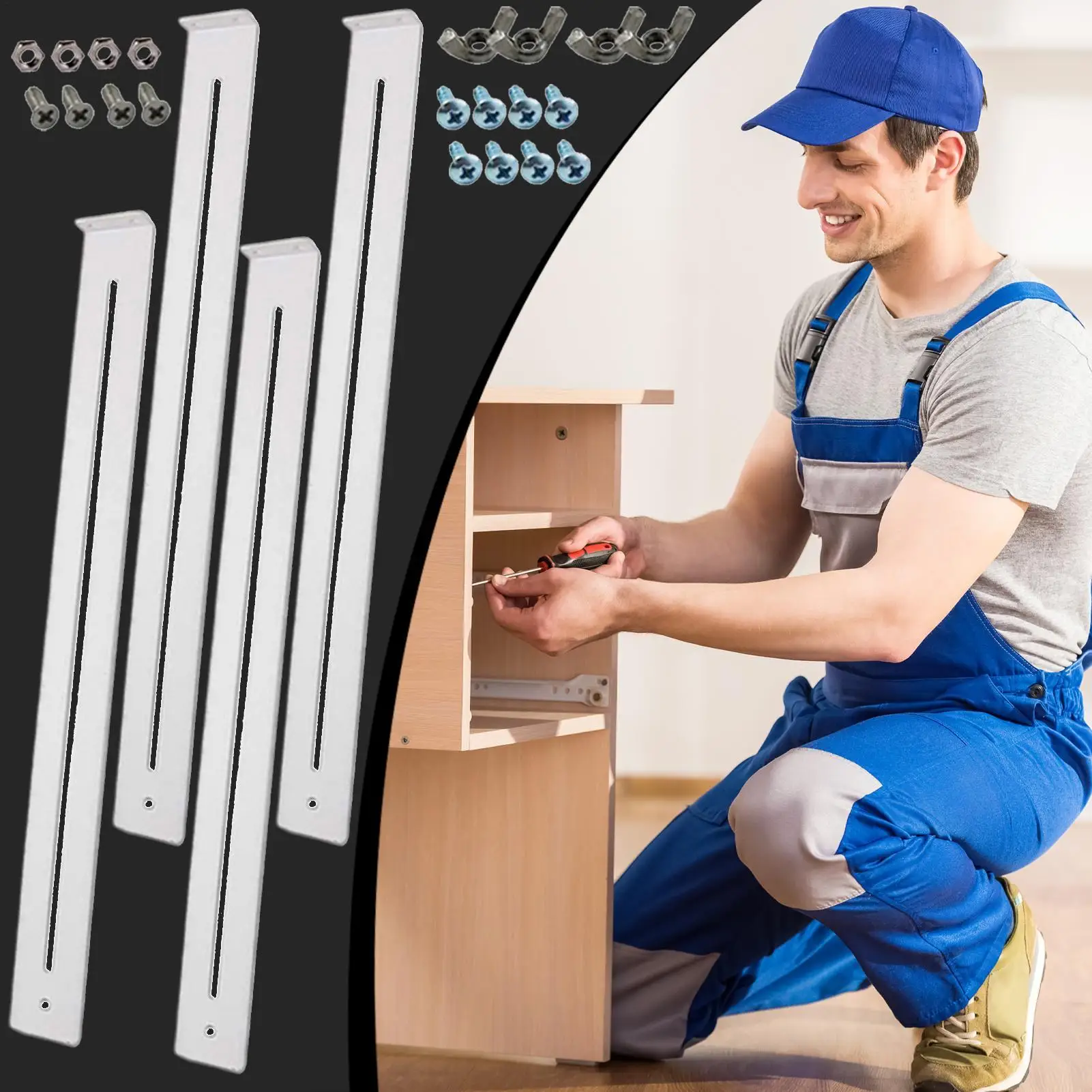 Soporte inferior del cajón, juego de herramientas antiflacidez de liberación rápida, Kit de repuesto de reparación de cajones de cocina para reparación de refuerzo de madera