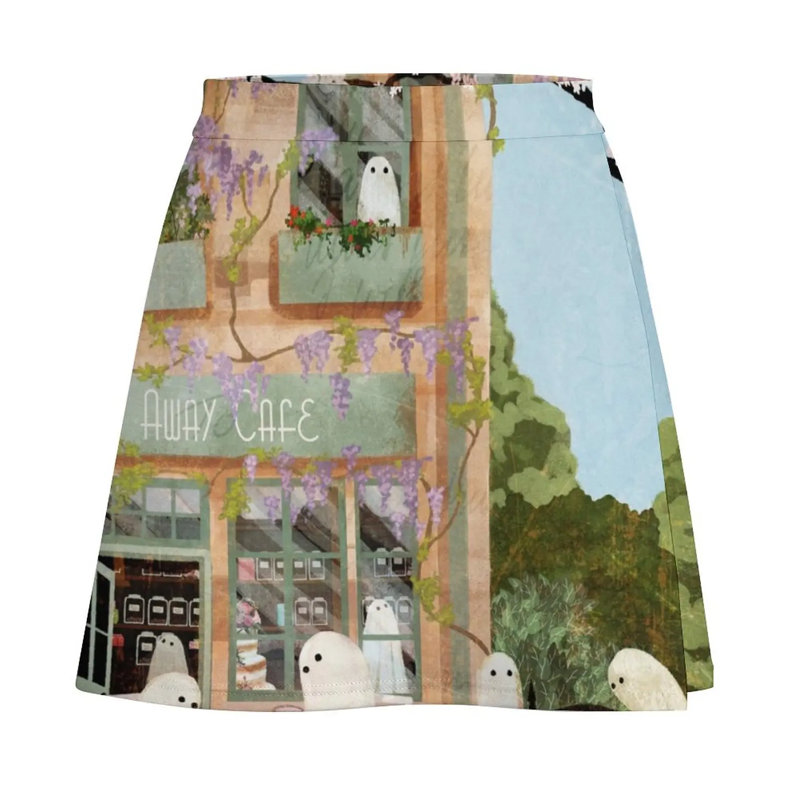 Rok Mini Kafe Hantu Rok Sederhana untuk Set Rok Wanita Rok Pakaian Kawaii Jepang