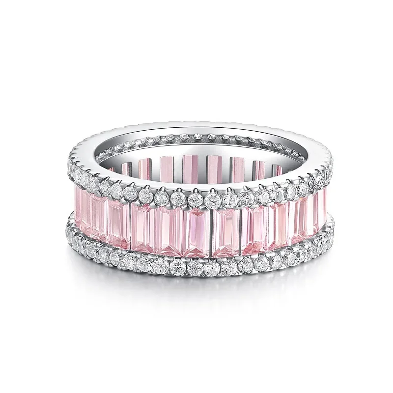 

Luxury Solid Platinum PT950 Women's Pink Diamond Rings High-grade Ins-style Simple Moissanite Diamond Ring