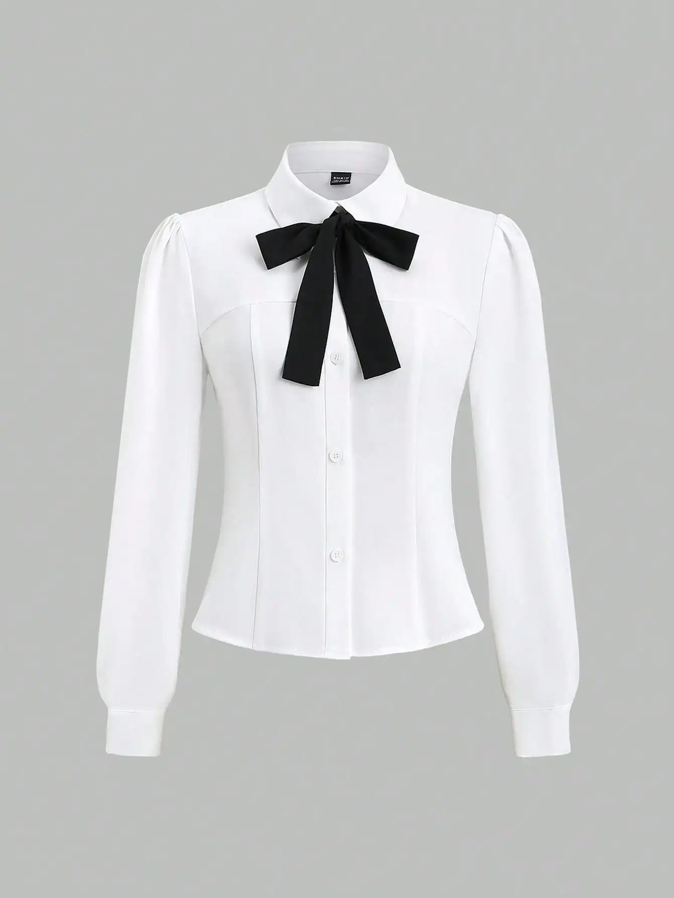 

Женская блузка Sweetra с цветными блоками и бантом, осенняя рубашка, топы с длинными рукавами