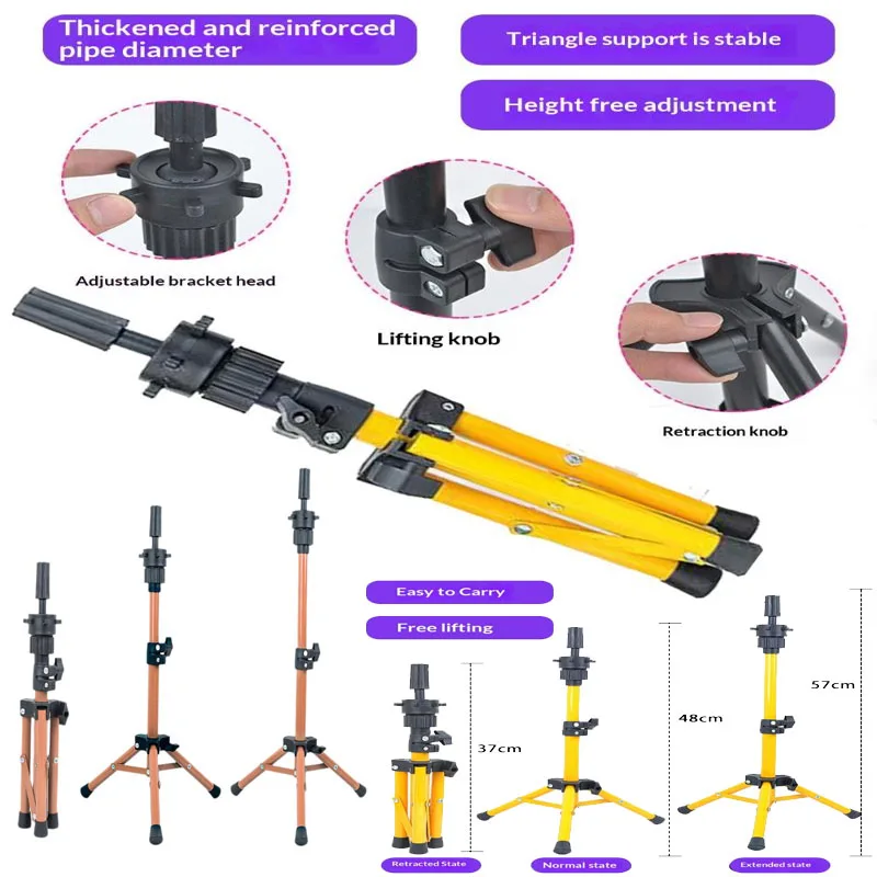 Wig Stand Tripod Metal Wig MannequinHead Tripod StandWig Stand Tripod For Hairdressing Training Head Adjustable Wig Tripod Stand