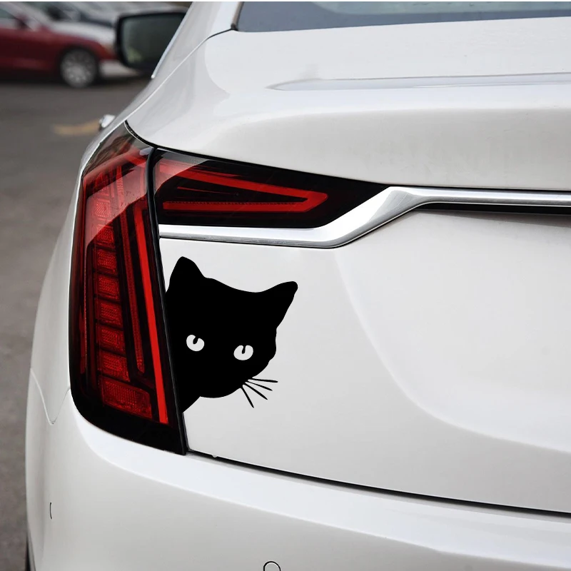 Car interior stickers black/white/laser cat stickers fun vinyl stickers car styling decorative accessories view 2