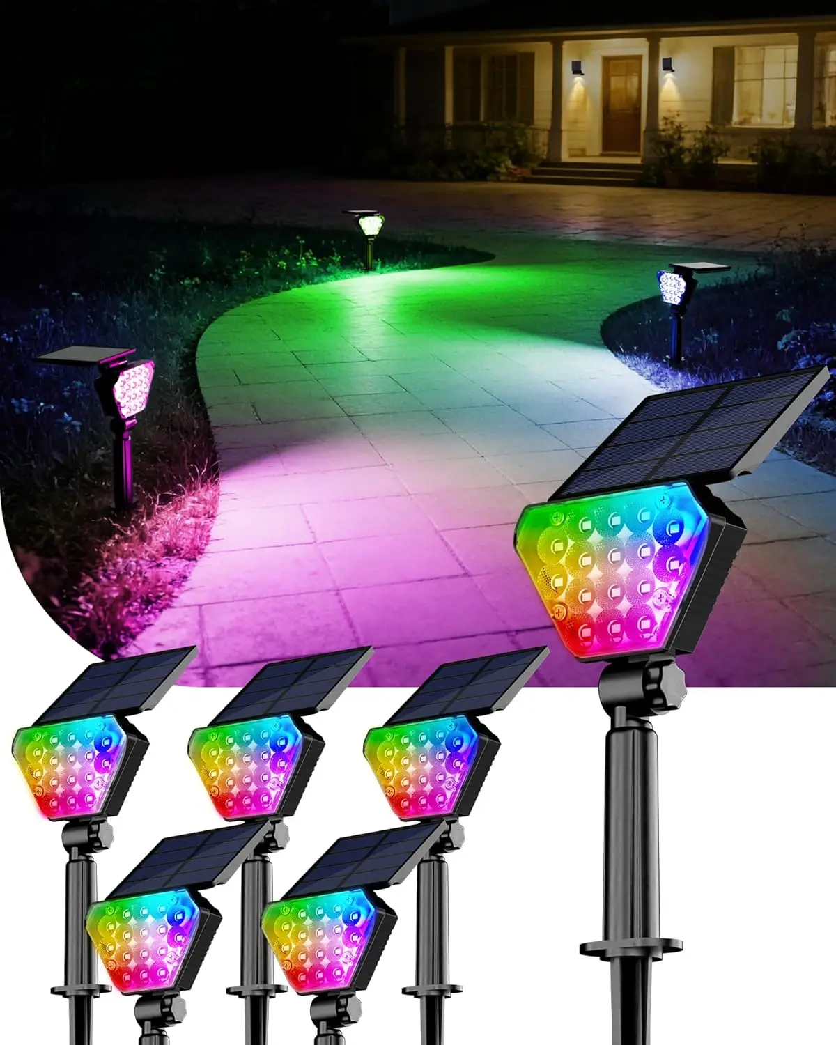 Garden Lights Wood Grain ABS 12in Post Cap 7 Color Modes Winter Red