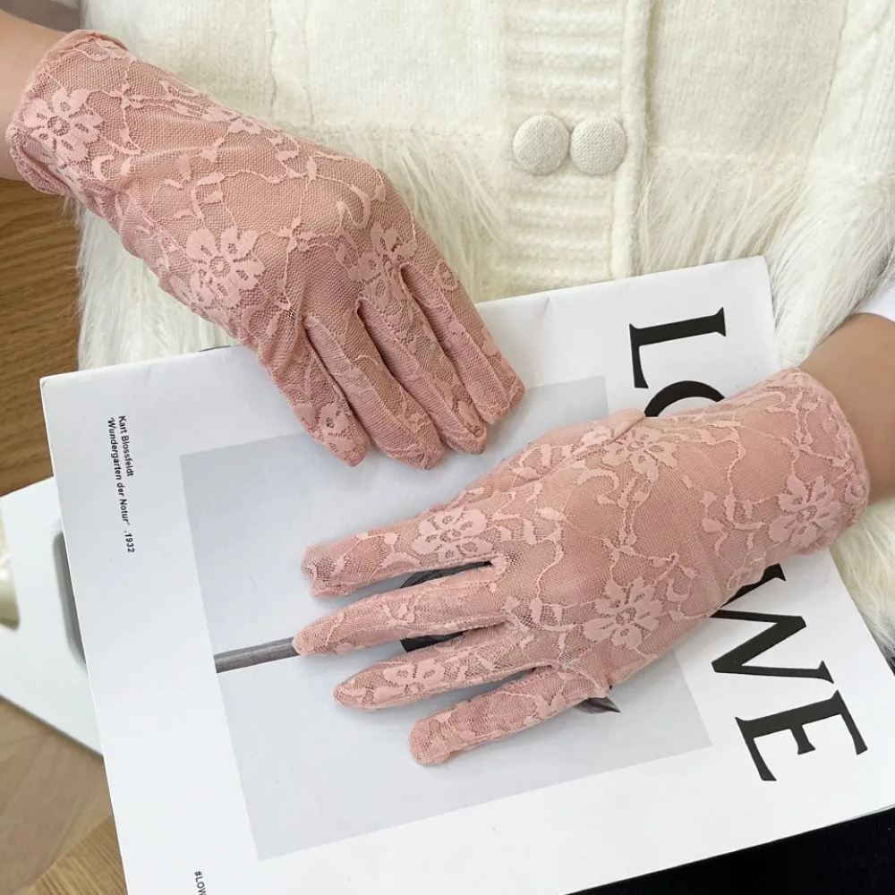 Anti-uv Lace Gloves 2024 Breathable Touch Screen Armguard Highly Elastic Loose Bridal Wedding Gloves Summer