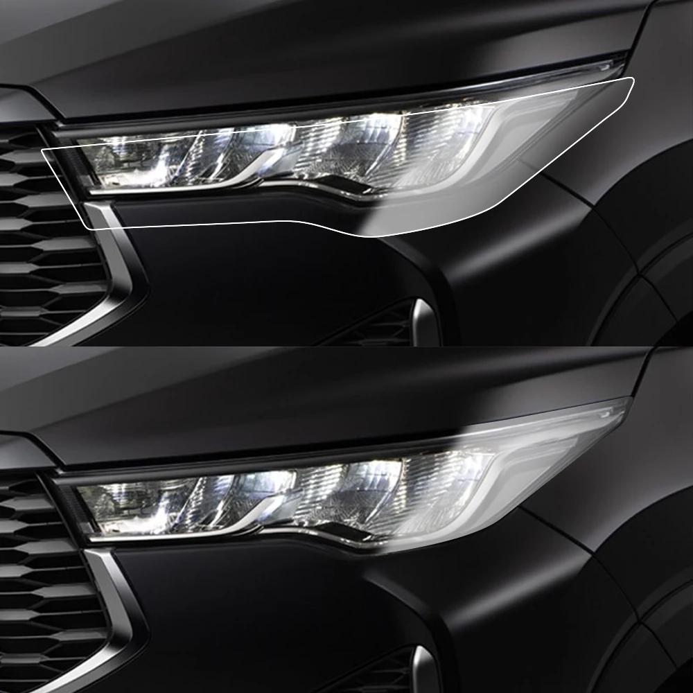 TPU Car Headlight Protective Film for Toyota Innova 2023-2026 Smoke Black PPF Pre Cut Anti-Scratch Headlight Vinyl Wrap Film
