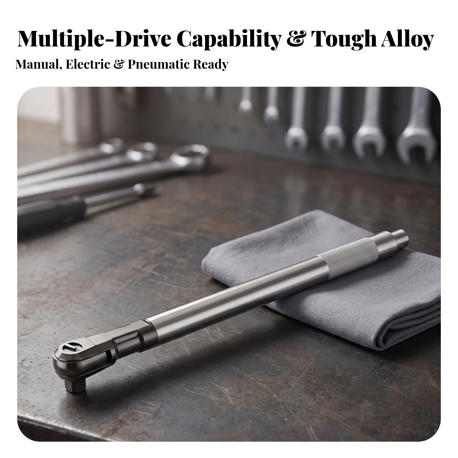 Ratchet Wrench Reversible 90-Degree Wrench Tool Knurled Non-Slip for Mechanics, Tight Areas, Automotive Repair