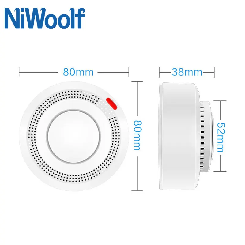 Tuya Wifi Rookmelder Fire Sensor 80db Geluid Alarm Rokerij Combinatie Detectie Smart Home Security Alarm