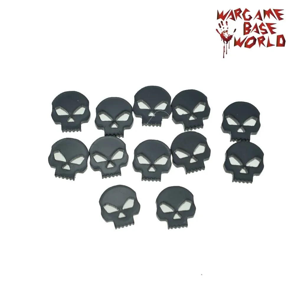 Wargame Base World - Wound Markers - Black Acrylic Skulls