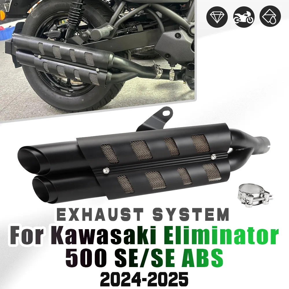 

For KAWASAKI ELIMINATOR 500 SE ABS Eliminator500 2024 2025 Exhaust System Slipon Air-Out Muffler Pipes Motorcycle Accessories