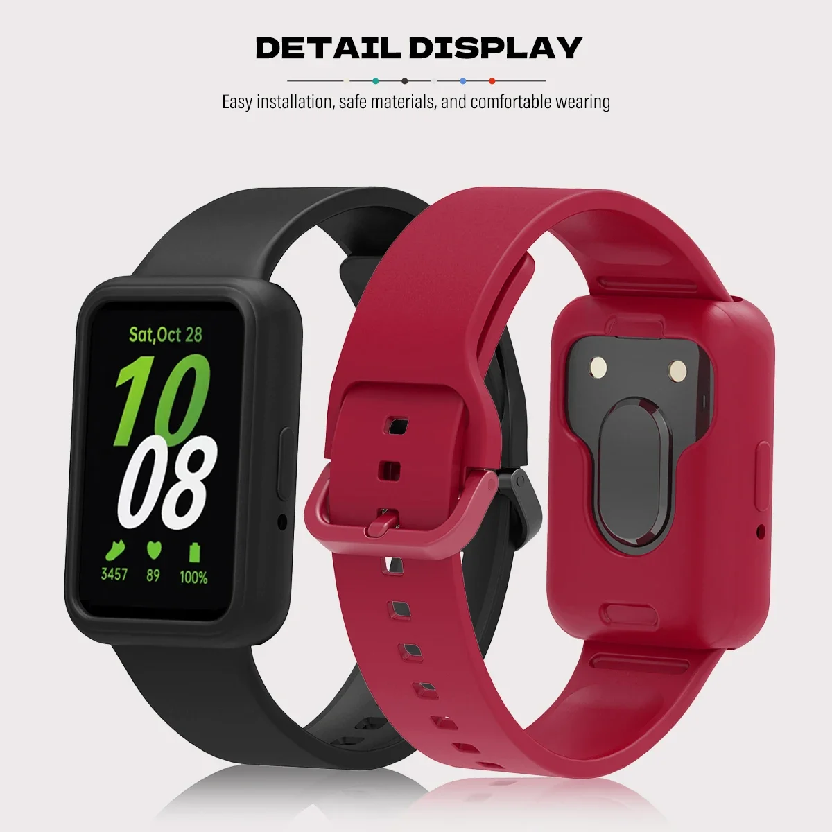 Silicone Strap+Case for Samsung Galaxy Fit 3 Samrt Watch Strap Full Coverage Protective Case for Galaxy Watch Fit 3 Accessories