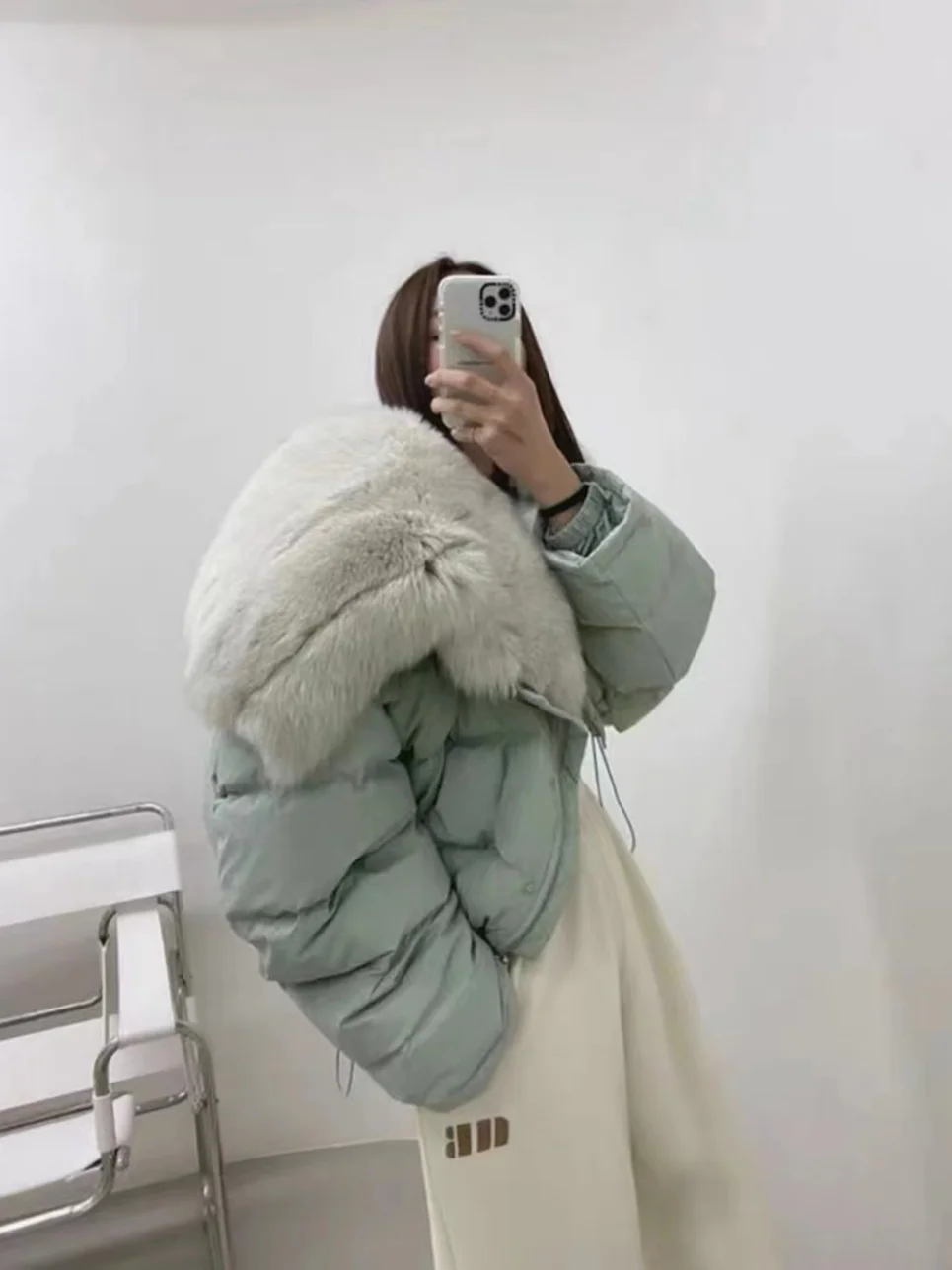  Fur Collar Thiened ort Cotton Jaet Women's Retro Sle Warm Bread Clothes Loose Fit Commute Zipper Long Sve Coat