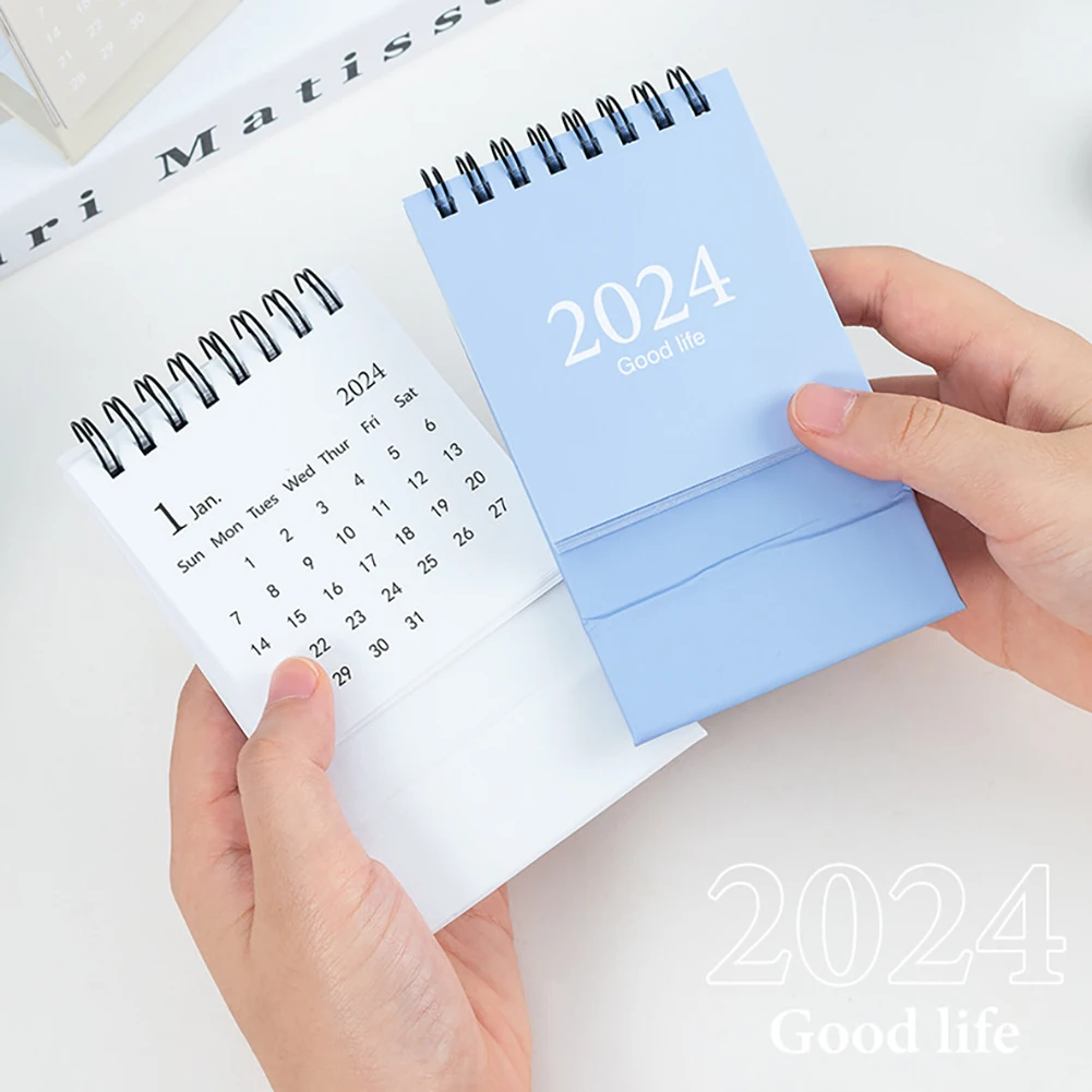 2024 Calendar Time Management Portable Desk Calendar Daily Schedule From August 2023 To Dec 2024 With Twin-Wire Binding