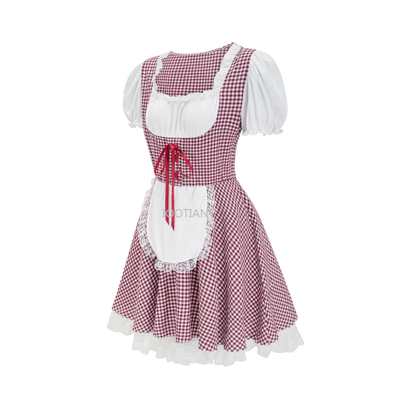 New Oktoberfest Traditional Festival Wench Costume Women Bavarian Dirndl Dress Casual Dirndls Costume Chic Oktoberfest Dress